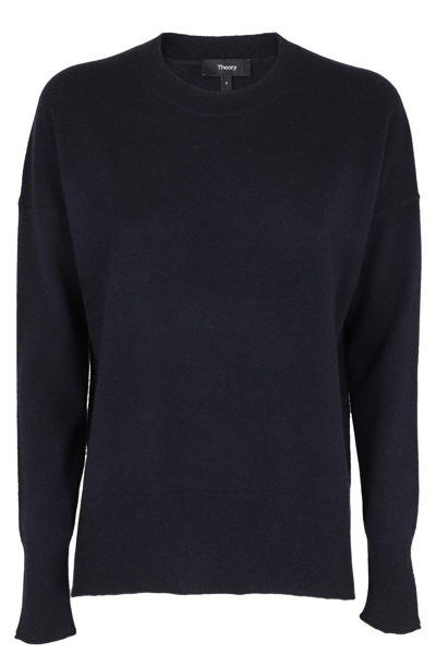 Theory Women's Karenia Yoke Cashmere Sweater In Deep Navy