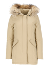 Woolrich Fur-trimmed Hooded Parka In Gold Khaki
