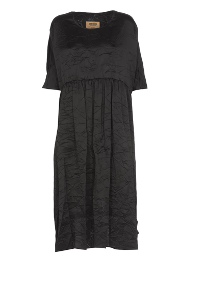 Uma Wang Crinkle-effect Maxi Dress In Black