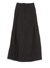 Uma Wang Raw-edge Pleated Long Skirt In Black