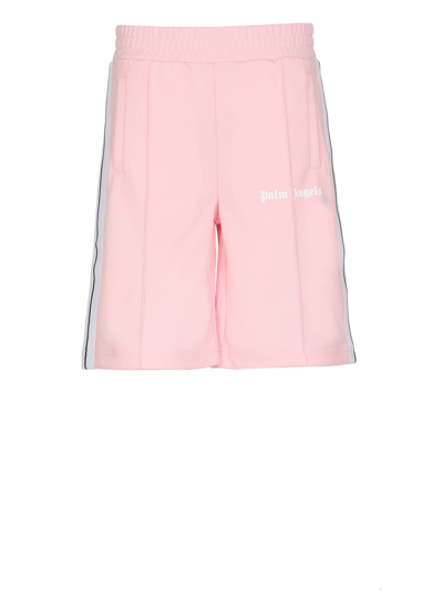 Palm Angels Track Bermuda Shorts With Logo In Pink