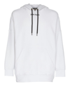 Palm Angels Logo-print Drawstring Hoodie In White Black