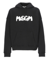 Msgm Logo Print Hoodie In Black