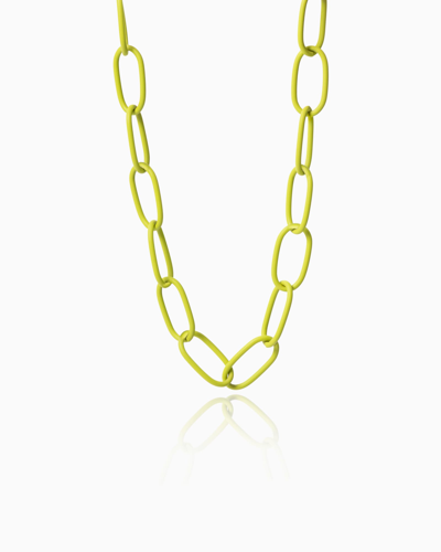 Federica Tosi Christy Matte Painted Chain Necklace In Lime Green