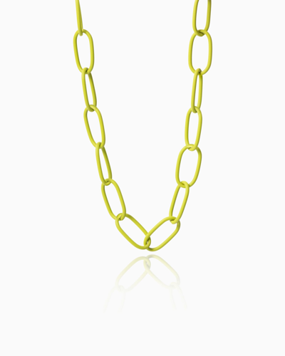 Federica Tosi Christy Matte Painted Chain Necklace In Lime