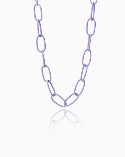 Federica Tosi Christy Matte Painted Chain Necklace In Lavender