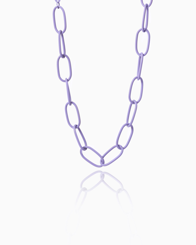 Federica Tosi Christy Matte Painted Chain Necklace In Lilac
