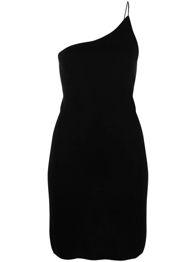 St Agni Black One-shoulder Mini Dress