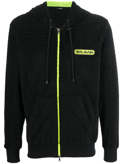 Balmain Logo-print Hoodie In Black