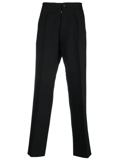 Maison Margiela Four-stitch Tapered Trousers In 900 Black