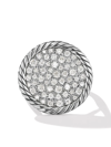 David Yurman Sterling Silver Dy Elements Pavé Diamond Ring In Dssadi