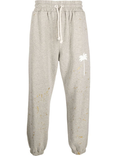 Palm Angels Paint Splatter Track Pants In Grey