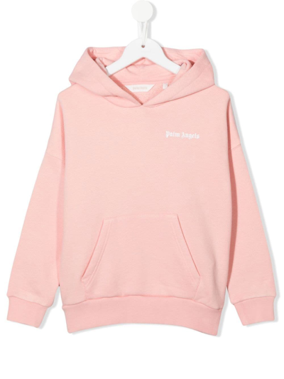 Palm Angels Kids' Logo-print Hoodie In Pink