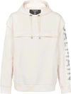 Balmain Cut-out Detail Logo-print Hoodie In White