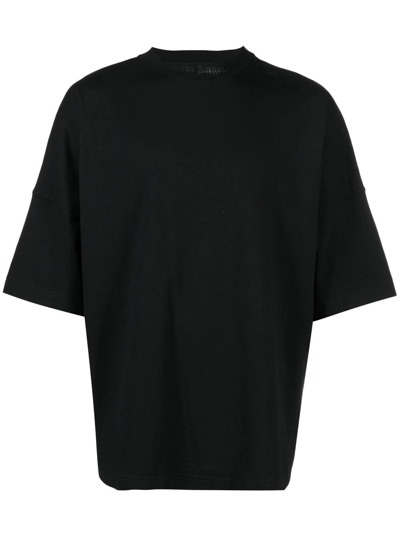 Palm Angels Glitter Classic Logo Oversized T-shirt In Black