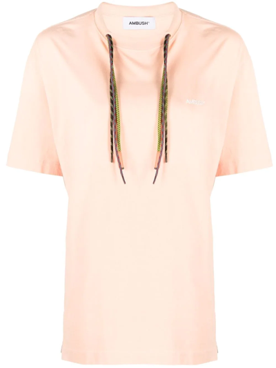 Ambush Multi-cord Logo-print T-shirt In Orange