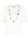 Ambush Solid Color Stoppers Crew-neck T-shirt With Removable Chain In White