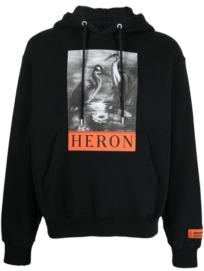 Heron Preston Graphic-print Hoodie In Black