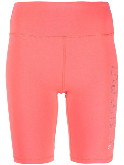 Dkny Logo Fitted Shorts In Rosa