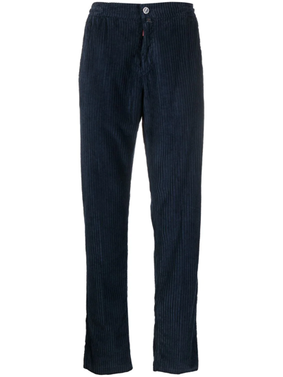 Kiton Straight-leg Corduroy Trousers In Blue