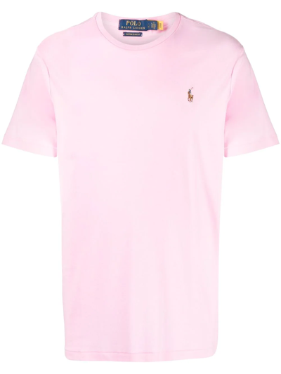 Polo Ralph Lauren Logo-print Short-sleeved T-shirt In Pink