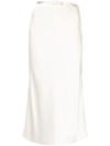 Jacquemus La Jupe Notte Stretch Satin Midi Skirt In White