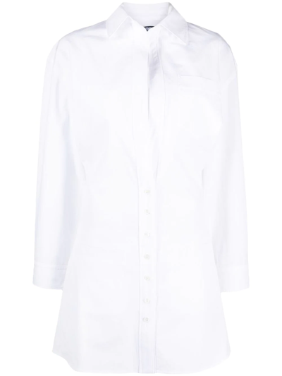 Jacquemus Baunhilha Layered Shirtdress In White