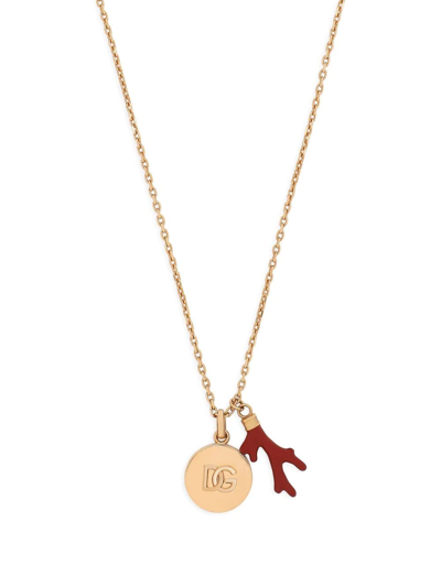 Dolce & Gabbana Dg-pendant Chain Necklace In Gold