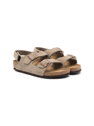 Birkenstock Kids' Milano Hl Leather Sandals In Brown