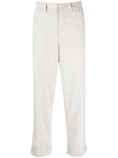 Closed Rolled-cuff Cropped Trousers In Grey