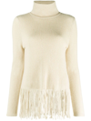 ZIMMERMANN FRINGED-EDGE KNITTED TOP