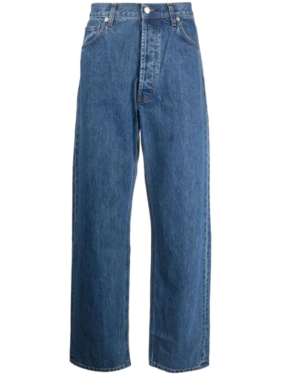 Norse Projects High-waisted Wide-leg Jeans In Blue