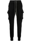 Rick Owens Drkshdw Panelled Drawstring Cotton Track Pants In Black