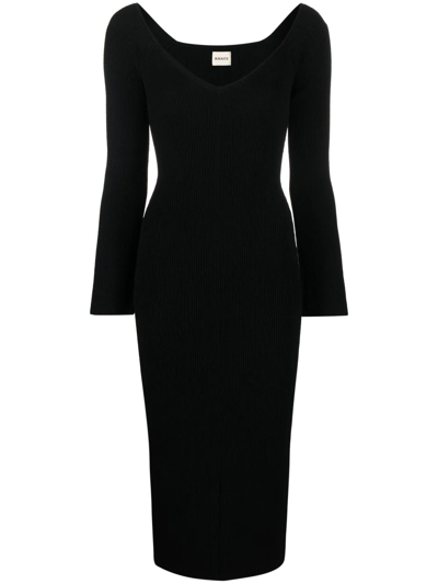 Khaite Black Pia Sheath Dress