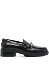 TOMMY HILFIGER CHAIN-LINK DETAIL LEATHER LOAFERS