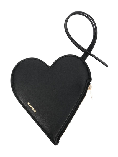 Jil Sander Heart-shaped Purse In Black