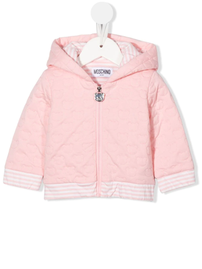 Moschino Babies' Teddy 填充夹克 In Pink