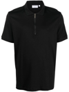 Calvin Klein Smooth Cotton Zip Polo T Shirt Black In Schwarz