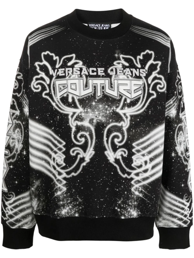 Versace Jeans Couture Space Couture Long-sleeve Sweatshirt In Black