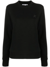 Golden Goose Cotton Sweatshirt With Tone-on-tone Logo Detail In Black