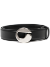 Coperni Logo-buckle Leather Belt In Black