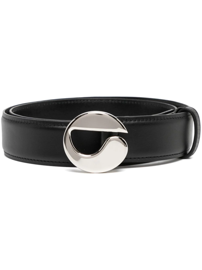 Coperni Logo-buckle Leather Belt In Black
