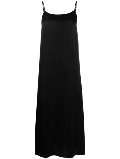 Uma Wang Slip Midi Dress In Schwarz