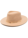 Van Palma Chain-detail Fedora Hat In Nude