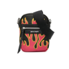 PALM ANGELS BLACK FLAMES PRINT CROSS BODY BAG,PMNQ004F22LEA002250118572181