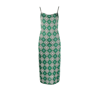 Ahluwalia Ojewale Square-neck Diamond-jacquard Dress In Green