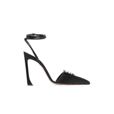 Piferi Black Carine 100 Crystal Faux Suede Pumps