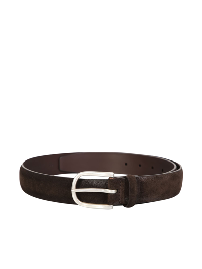 Orciani Cloudy Classic Belt In Brown