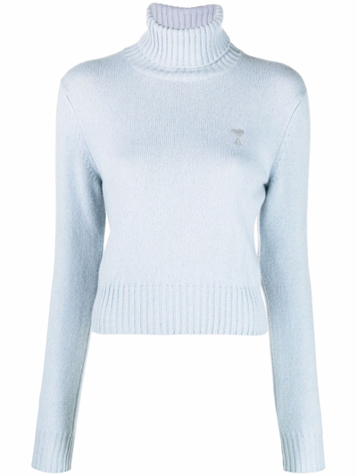 Ami Alexandre Mattiussi Ami De Coeur Cashmere Jumper In Blue