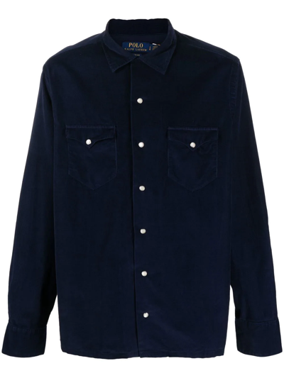 Polo Ralph Lauren Button-down Fitted Shirt In Blau
